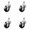 4 Swivel - No Brakes - Black, variant on 4 Inch SS Phenolic Wheel Swivel ½ Inch Threaded Stem Caster Set Brake SCC