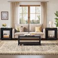 thumbnail image 5 of Fnova End Table Farmhouse Square Side Table with Storage, Wooden Sofa Table with Central Hollow Design, Modern Bedside Table, Easy Assembly, for Living Room, Bedroom, Nightstand, Black, 5 of 18
