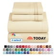 thumbnail image 1 of Nestlé Juego de Sábanas Tamaño Queen, Suaves Al Instante, 4 Piezas, Microfibra Suave Lujo para Cama Color Crema Beige., 1 of 11
