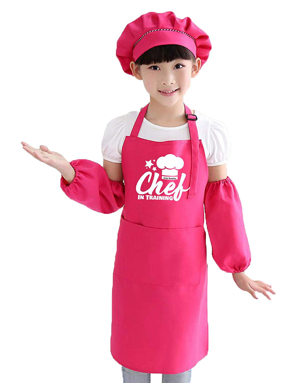 Girls Kids Craft UNICORN APRON Tabard Cooking Baking Kitchen Pinafore Pink 