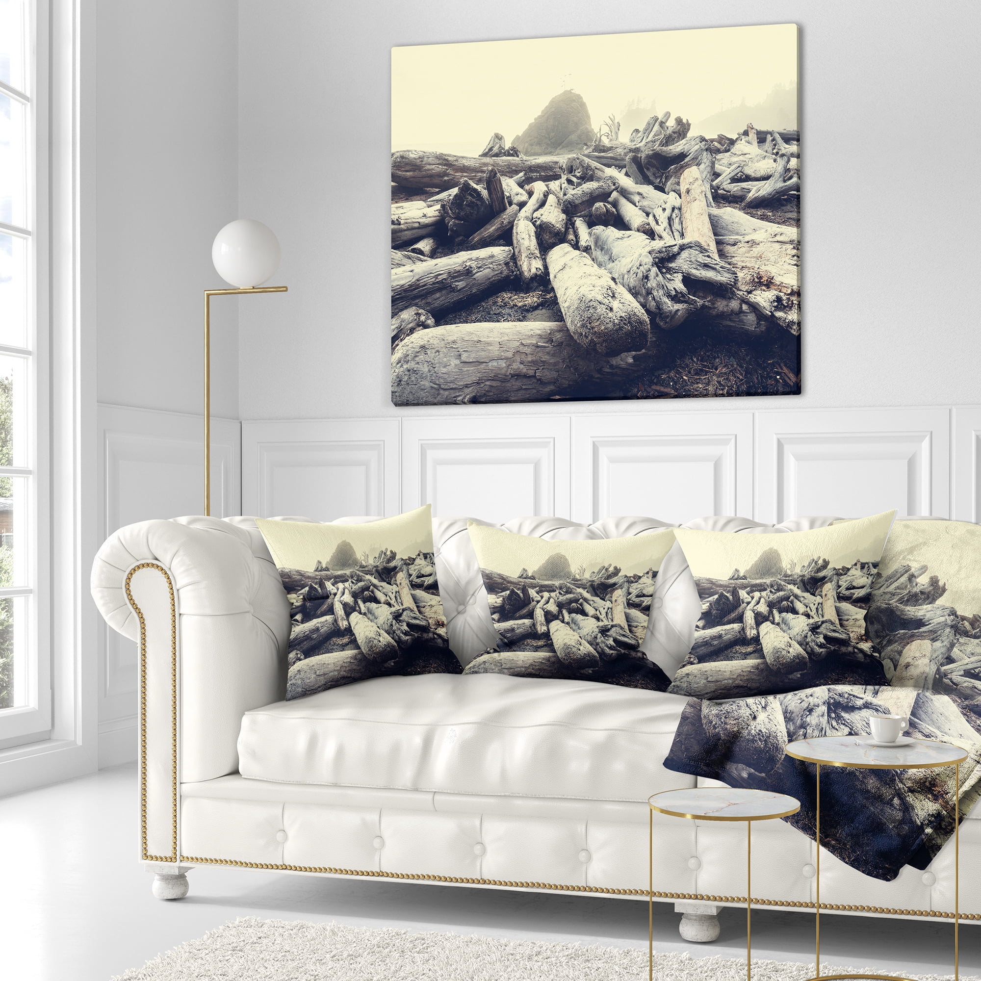 Designart Olympic National Park Landscape - Modern Landscape Printed Throw Pillow - 16x16