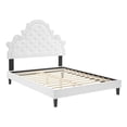 thumbnail image 2 of Modway Lit Plateforme Double en Velours de Performance Capitonné Gwyneth, Blanc, 2 of 11