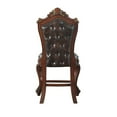 thumbnail image 4 of Leatherette Padded Counter Height Chair with Carvings Set of 2 Brown - Saltoro Sherpi, 4 of 6