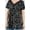 Black, variant on CELESTE Women's Floral Pattern Summer V-Neck Tunic Blouse Top Short Sleeve with Lace Details Small-3x Made in The USA Loose Fit Casual Everyday Wear