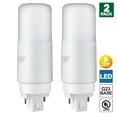 thumbnail image 1 of 2 Pack Sunlite G23 LED Bulb, 2-Pin PLV, 7 Watt, Warm White (3000K), Full 360 Degree Illumination, 13 Watt CFL Replacement (Ballast Bypass Required), 1 of 6