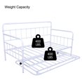 thumbnail image 6 of paproos Vintage Metal Daybed with Trundle, Heavy Duty Steel Slat Support Sofa Bed Frame, Steel Daybed for Bedroom Guest Room, White, 6 of 7