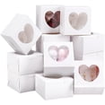 thumbnail image 1 of 20 cajas de regalo con ventana en forma de corazón (10 x 10 x 6 cm). Cajas de cartón kraft para galletas, dulces y regalos de fiesta., 1 of 6