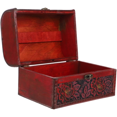 DRAFIDEEP 1Pack Small Storage Box Red Wood And Resin For Personal Ornaments And Keepsakes