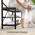 thumbnail image 3 of Aoile 4-in-1 Hall Tree, Entryway Bench with Coat Rack Freestanding, Shoe Bench with 8 Hooks & 3-Tier Storage Shelf, Brown, 3 of 8