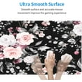 thumbnail image 5 of Pink White Rose Floral Gaming Mouse Pad Desk Mat XL 31.5×11.8 in Spring Cute Flower Black Extended Mousepad 30X80cm with Non-Slip Rubber Base Stitched Edge Large Desk Pad for Women Gamer Office Home, 5 of 6