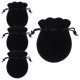 thumbnail image 1 of Mini Bolsas de Regalo VelvtyBlack 4Pzas Negro 7x9cm Terciopelo Bolsa en Forma de Calabaza., 1 of 2