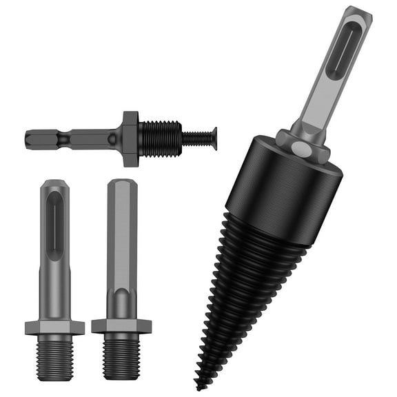 Wood Splitting Drill Bit Solid Firewood Drill Bit High Efficient Wood Splitter Drill Bits Versatile Firewood Drill Bit Detachable Firewood Log Splitter Drill Bit for Camping