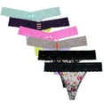 thumbnail image 4 of Curve Muse Pack Of 6 Women's Sexy Lace Thongs Low Rise Panties-PACK A-S/5, 4 of 7