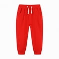 thumbnail image 2 of kpoplk Boys Active Pants Cotton Kids Lightweight Joggers Sweatpants with Pockets(Red,4-5 Y), 2 of 4