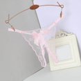 thumbnail image 4 of Gibobby Bikini elástico algodón Bragas bordadas cintura con Tanga abierta y cinturón sexy para mujer （Rosa， M), 4 of 5