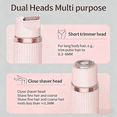 thumbnail image 4 of DIFELOP 2-in-1 Bikini Trimmer for Women, Dual Head Electric Razors Shaver | Painless Bikini, Body & Facial Hair Remover for Wet/Dry Use, Pink, 4 of 12