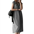 thumbnail image 4 of ZANZEA Women's Summer Evening Dress V-Neck Side Fork Plaid Shirt Dresses, 4 of 5