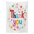 thumbnail image 3 of Ambesonne Thank You Tablecloth Rectangular Table Cover, Happy Floral Hearts Stars, 60"x90", Multicolor, 3 of 4