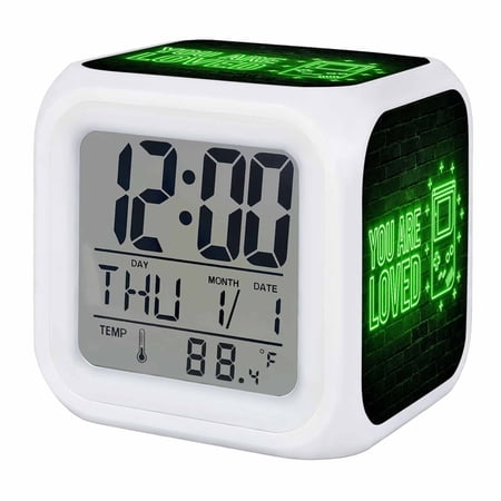Alarm Clocks Video Game Digital Clock 7 Color LED Night Light Silent Non Ticking Battery Operated