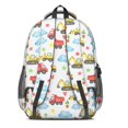 thumbnail image 3 of Tractor and Excavators White Pattern Backpack for School, Cute School Bag with Adjustable Shoulder Straps and Padded Back, 16.9"x12.6"x5.9", 3 of 3