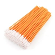 AAwipes Foam Swabs 6.3" (100 pcs, Round Head, Orange) Long Cleanroom Foam Cleaning Swab Sponge Stick for Inkjet Printer, Optical Instruments, Electronics (C5160C)