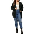 thumbnail image 2 of GRACE & GRANDEUR Cardigans Grande Taille pour Femmes à Manches Longues, à devant Ouvert, avec Poches, Noir 1X, 2 of 4