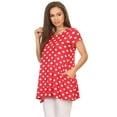 thumbnail image 2 of Women's Solid Casual Short Sleeve Loose Fit pockets Knit Tunic Top S-3XL, 2 of 4