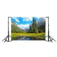 thumbnail image 3 of ABPHOTO 7x5ft Photography Backdrop Nature Landscape Outdoor Mountain Blue Sky White Cloud Trees Duck Pond Scenic Photo Background Backdrops, 3 of 4