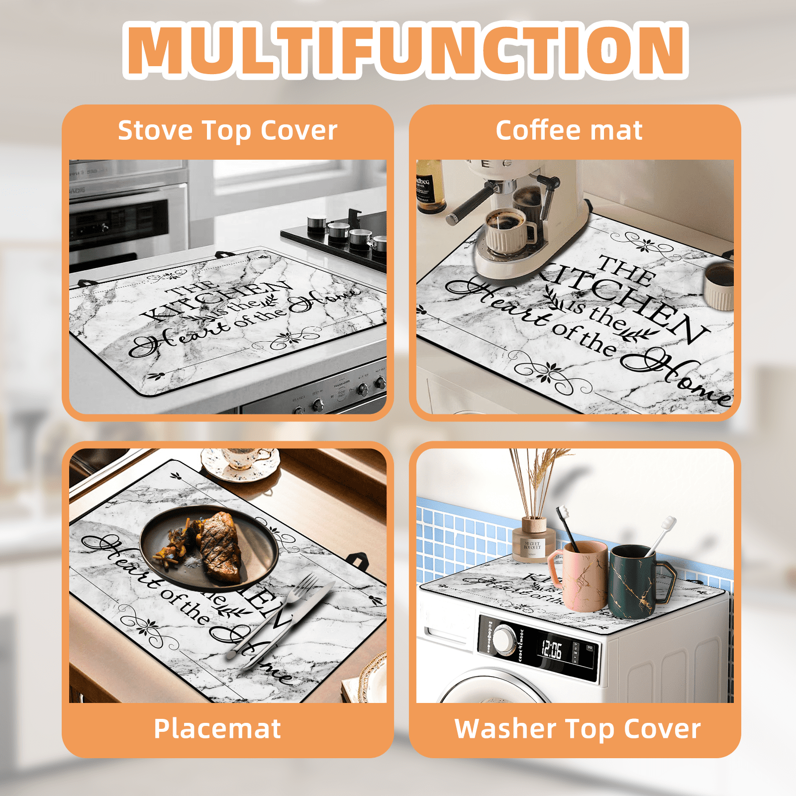28.5x20.5"/72.5x52cm Rubber Stove Top Cover for Electric Stove, Range, Induction Cooker Glass Ceramic Cooktop Protector, Heat Resistant Anti-scratch Non-slip Stovetop Cover Protective Pad