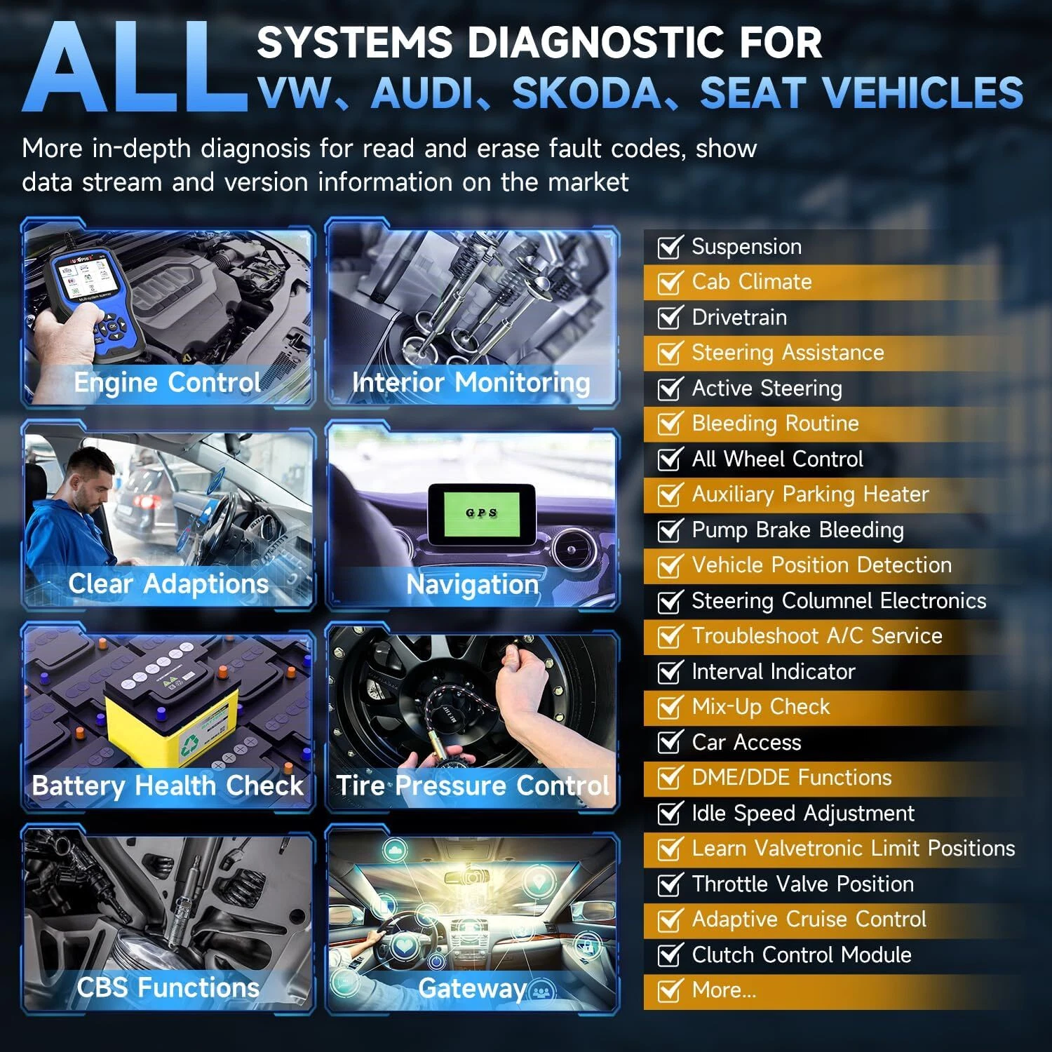 Autophix 7610 Automotive OBD2 Scanner Car All System Diagnostic Tool Code Reader Oil EPB Reset