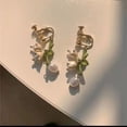 thumbnail image 2 of Pendientes de orquídea de lirio blanco, pulsera, collar, pendientes de primavera con súper hada del bosque, clip para la oreja, cadena de clavícula para niña, cierre liviano, 2 of 6
