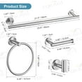 thumbnail image 6 of Bathroom Towel Bar Holder Sets Brushed Nickel 23.6 Inch Round Stainless Steel Towel Bar Set 5 Piece Bathroom Accessory Set Wall Mounted, 6 of 16