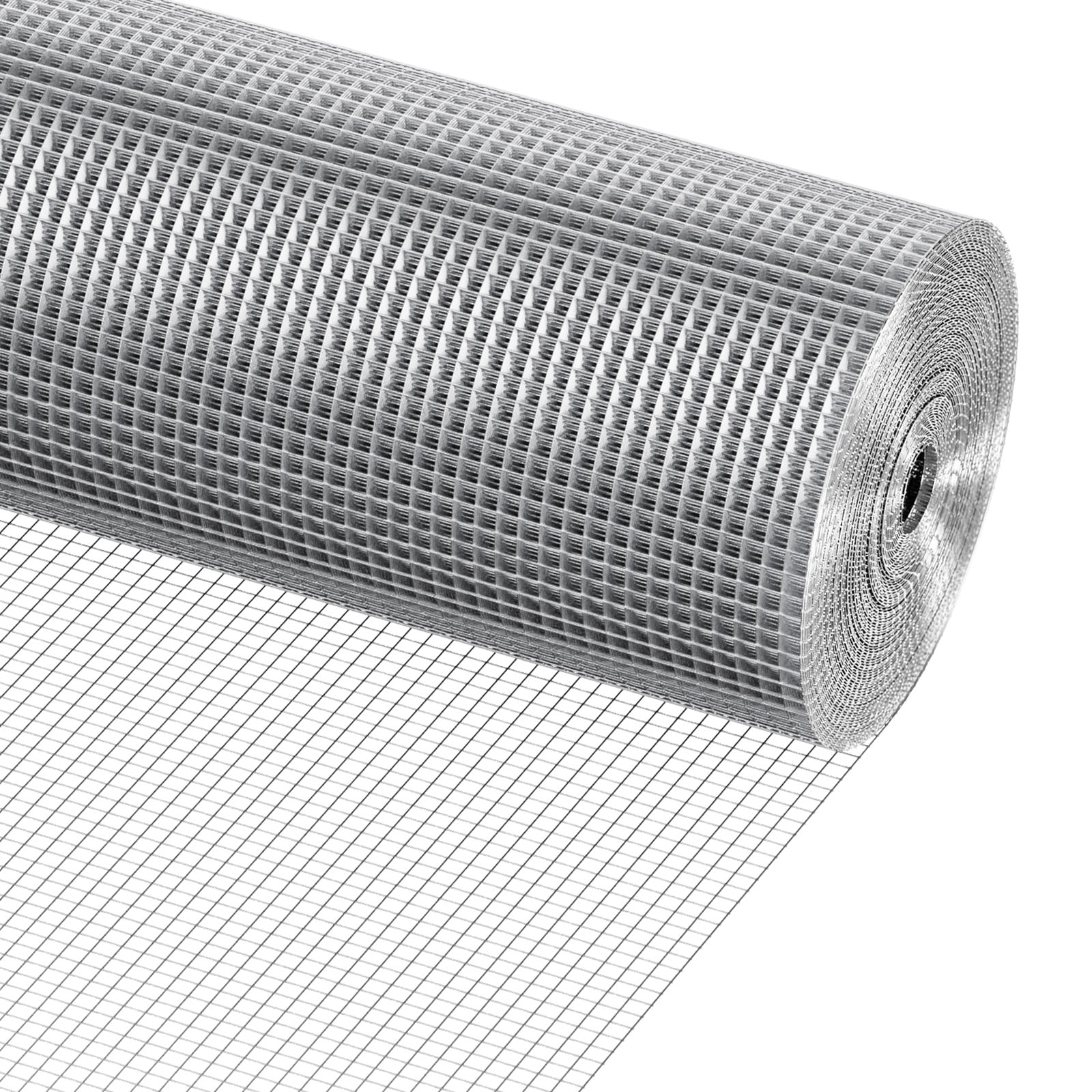 Hardware Cloth 48x50ft 1/4 Inch Mesh Hot-Dipped Galvanized Steel Welded for Garden Fencing Animal Barrier