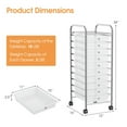 thumbnail image 3 of Spaco 10 Drawer Rolling Storage Cart Organizer with 4 Universal Casters-Clear, Craft Organizers and Storage, Multipurpose Organizer Cart for Home, Office, School, 3 of 8