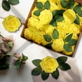 thumbnail image 3 of Syenll 25 Pcs Artificial Rose Flowers, Foam Fake Flowers for Christmas Wedding Party DIY Bouquets, Baby Shower, Home Decoration (Yellow), 3 of 8