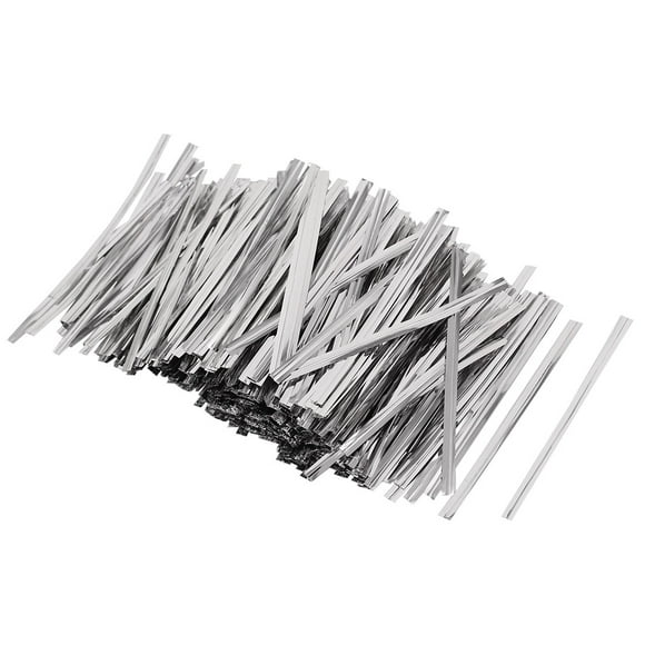 2400 Pcs Silver Tone 8cm Length Candy Bread Bags Packaging Twist Cable Tie