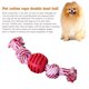thumbnail image 3 of Juguete para limpiar dientes resistente a mordeduras de cuerda de algodón con bola de nudo doble para perros (rojo) Likrtyny Para estrenar, 3 of 8
