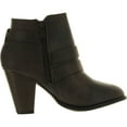 thumbnail image 2 of Forever Link Womens Camila-64 Fashion Chunky Heel Buckled Strap Ankle Booties, 2 of 4