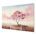 thumbnail image 2 of Designart "Solitude with a Minimalistic Pink Tree III" Landscape Trees Metal Wall Decor Set, 2 of 5