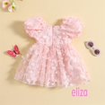 thumbnail image 1 of Eliza-Baby Girl Princess Manga Corta Puff 3D Mariposa Tul Vestido De Una Línea, 1 of 4