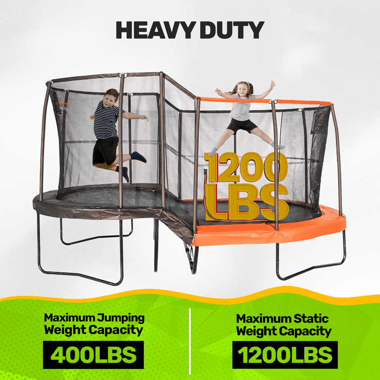 JumpKing 10'x17' Oval Multi Level Trampoline with Safety Net