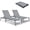 Grey two-piece set, variant on 2 Pack Pool Lounge Chairs Set, Outdoor Folding Lounge Chair with Cup Holder, Waterproof Metal Recliner with 6 Adjustable Positions, Lightweight Portable Beach Chair for Patio, Lawn, Backyard,Gray