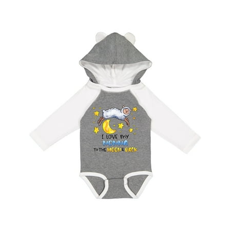

Inktastic I Love my Nonna to the Moon and Back Cute Sheep Gift Baby Boy or Baby Girl Long Sleeve Bodysuit