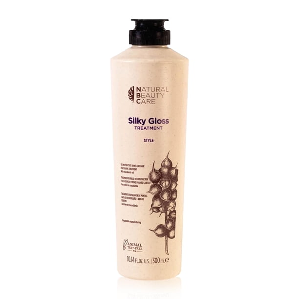 NATURAL BEAUTY CARE NBC - Silky Gloss Style Tratamiento para Cabello 300 ml, Sérum Reconstructor de Brillo, Ayuda a Sellar Puntas, Aporta Protección Térmica, con Aceit