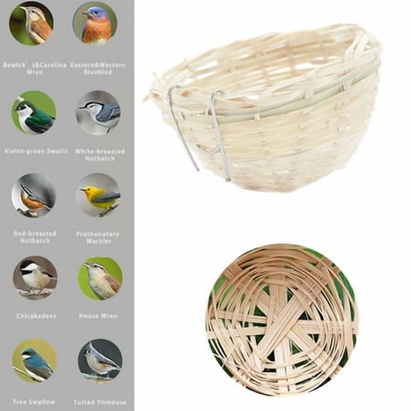Bird Woven for Cage Parrot Budgie Pet Accessories Natural Comfortable Hanging Birdhouse