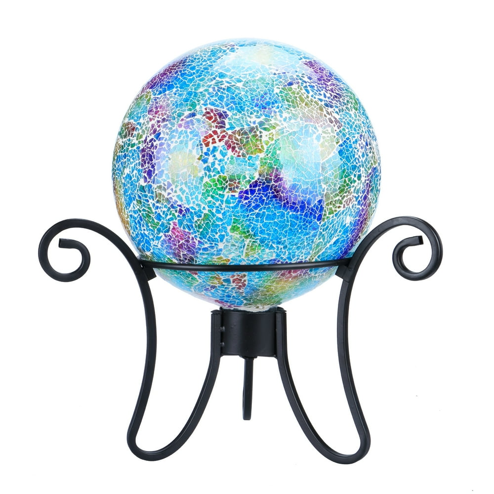 Better Homes & Gardens 15in Height Green Crackle Glass Gazing Ball