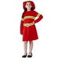 thumbnail image 1 of AQUARIVE Ensemble de 2 Pcs pour Enfants Filles Vêtements de Performance de Pompier Costume de Jeu de Rôle École Campus Coupe Classique Ensemble de Vêtements pour Filles Rouge 5-7 T, 1 of 7