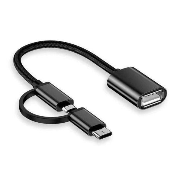 Universal OTG Cable Supports Small USB & Type C Connection for Phones Tablets