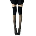 thumbnail image 2 of Bas Cuisse en Silicone Qui Restent en Place, Collants Soyeux Semi-Transparents pour Femmes, Bas en Nylon, Bas de compression, Noir, 2 of 5