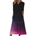 thumbnail image 1 of Robe d'Été pour Femmes avec Manches Mode Femmes Été Imprimé Décontracté Col en V Boutons Manches Courtes Poches Robe de Vacances Robe d'Été avec Manches pour Femmes Robe d'Été Courte pour Femmes, 1 of 1